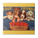 KRW Four Friends Vintage Tomato Crate Label Ceramic Tiles