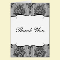 KRW French Black Lace Thank You Card cards