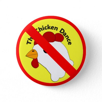 KRW Funny No Chicken Dance Wedding Pinback Buttons