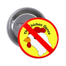 KRW Funny No Chicken Dance Wedding Pinback Buttons