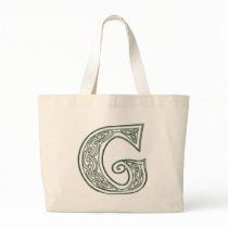 KRW - G - Celtic Monogrammed Tote Bag by KRWNameGame KRW - G - Celtic Monogrammed Tote Bag