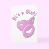 KRW Girl Pacifier Baby Shower Invitation cards