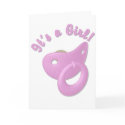 KRW Girl Pacifier Baby Shower Invitation cards