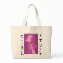 KRW Girl Stuff Fuschia Tote Bag by KRWDesigns KRW Girl Stuff Fuschia Tote Bag