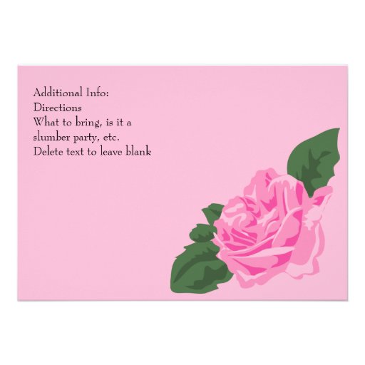 KRW Girls Ballet Rose Birthday Party Invitation