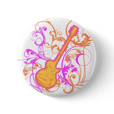KRW Girl's Rock Guitar Grunge Button by KRWDesigns