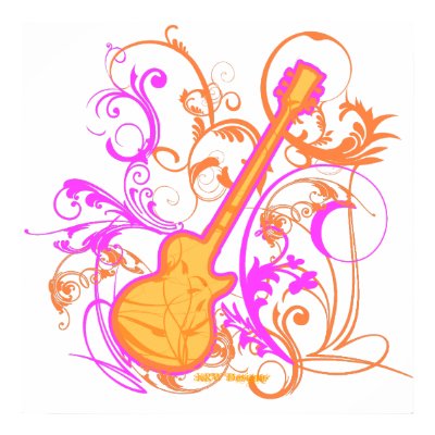 KRW Girl's Rock Guitar Grunge Poster by KRWDesigns