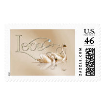 KRW Graceful Swans Love Wedding Stamps
