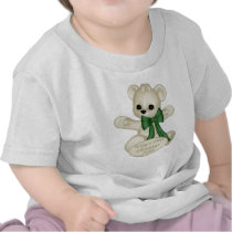 KRW Green Ribbon Bear Baby's First Christmas t-shirts