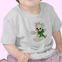 KRW Green Ribbon Bear Baby's First Christmas t-shirts