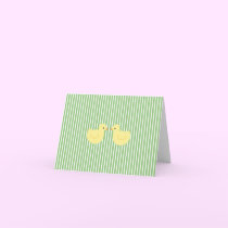 KRW Green Stripe Rubber Duck Baby Shower Invite cards
