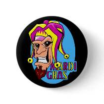 KRW Grinning Mardi Gras Jester buttons by KRWDesigns KRW Grinning Mardi Gras Jester buttons