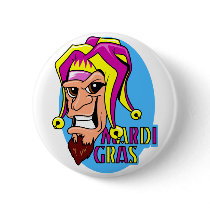 KRW Grinning Mardi Gras Jester buttons by KRWDesigns KRW Grinning Mardi Gras Jester buttons
