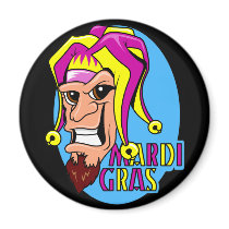 KRW Grinning Mardi Gras Jester magnets