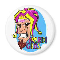 KRW Grinning Mardi Gras Jester magnets