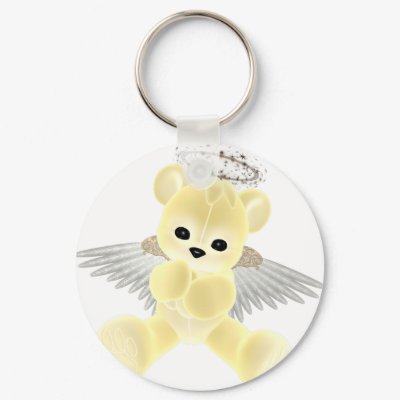 KRW Guardian Angel Bear Keychain by KRWDesigns