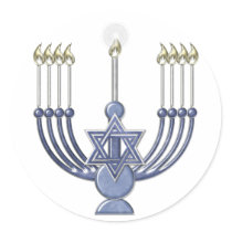 KRW Hanukkah Menorah Seal stickers