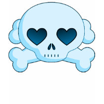 KRW Heart Skull and Crossbones Blue t-shirts by KRWDesigns KRW Heart Skull and Crossbones Blue t-shirts