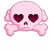 KRW Heart Skull and Crossbones Pink t-shirts