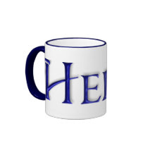 KRW Helen Blue Glass Mug by KRWNameGame KRW Helen Blue Glass Mug
