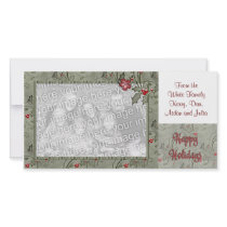 KRW Holly Frame Custom Holiday Photo Card photo cards by KRWHolidays KRW Holly Frame Custom Holiday Photo Card photo cards