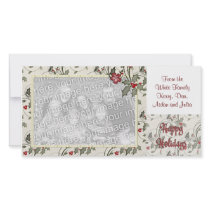 KRW Holly Frame Custom Holiday Photo Card photo cards