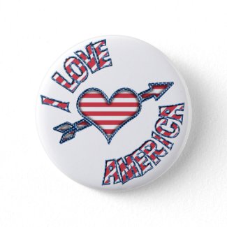 KRW I Love America Heart Stars and Stripes button
