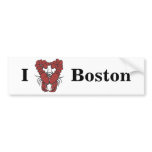 KRW I Love Boston Fun Lobster Bumper Stickers