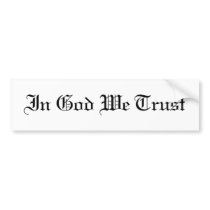 KRW In God We Trust Bumper Sticker