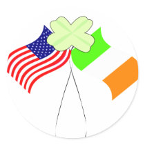 KRW Irish American Flags and Shamrock stickers by krwirish KRW Irish American Flags and Shamrock stickers