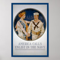 KRW Lady Liberty Loves the Navy Poster