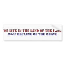 KRW Land of the Free bumper stickers