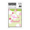 KRW Lime and Pink Dots Wedding Shower Stamp