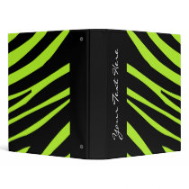 KRW Lime Zebra Stripes Back to School Binder*