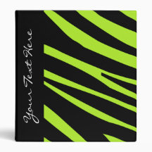 KRW Lime Zebra Stripes Back to School Binder*
