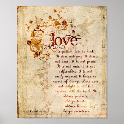 Bible Quotes Love on Krw Love Is Patient Corinthians Bible Quote Poster From Zazzle Com