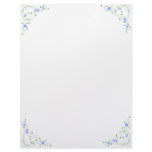 KRW Lovely Blue Floral Corner Design Letterhead