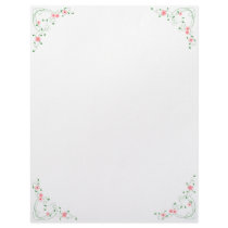 KRW Lovely Pink Floral Corner Design Letterhead