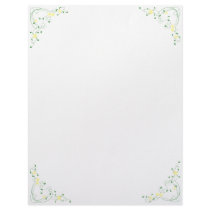 KRW Lovely Yellow Floral Corner Design Letterhead