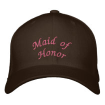 KRW Maid of Honor Script Pink and Brown embroidered hats