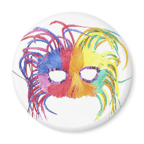 KRW Mardi Gras Feather Mask magnets
