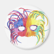 KRW Mardi Gras Feather Mask Magnets