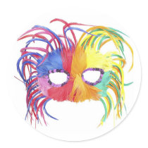 KRW Mardi Gras Feather Mask stickers