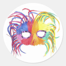 KRW Mardi Gras Feather Mask Sticker
