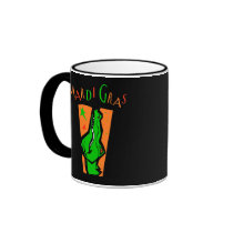 KRW Mardi Gras Gator mugs by KRWDesigns KRW Mardi Gras Gator mugs