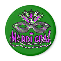 KRW Mardi Gras Mask and Beads magnets