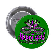 KRW Mardi Gras Mask and Beads Pin