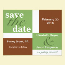 KRW Modern Block Custom Save the Date Earth Tone invitations