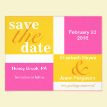 KRW Modern Block Custom Save the Date Petal invitations