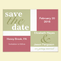 KRW Modern Block Custom Save the Date Pomegranate invitations